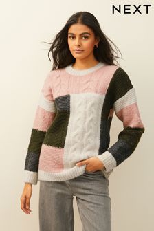 Dolg pulover z našitimi rokavi (T44509) | €20