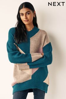 Jasnoróżowy - Sweter z dekoltem w szpic (T44637) | 120 zł
