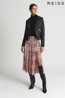 Reiss Pink Kolbie Printed Slip Skirt (T44684) | €91