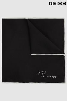 Reiss Black Ceremony Plain Silk Pocket Square (T44733) | $67