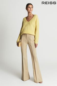 Reiss Lemon Devon Regular Wool Blend Flared Trousers (T44869) | 226 €