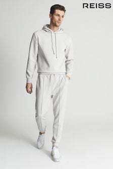 Reiss Off White Premier Interlock Jersey Drawstring Joggers (T44908) | SGD 270