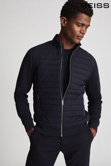 Reiss Navy Flintoff Quilted Hybrid Jacket (T44912) | $260