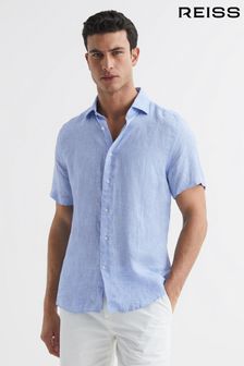Reiss Soft Blue Holiday Slim Fit Linen Shirt (T44918) | TRY 2.030