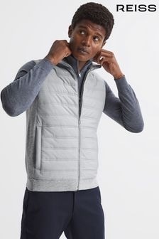 Reiss Soft Grey William Quilted Gilet (T45031) | $244