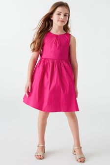 Fuchsia Pink Taffeta Occasion Dress (3-16yrs) (T45283) | €51 - €59