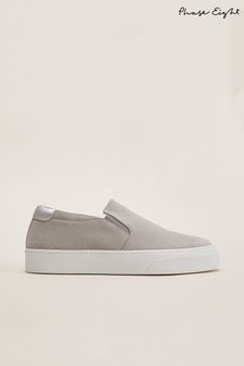 Phase Eight Grey Theresa Suede Slip-On Trainers (T45486) | 120 €