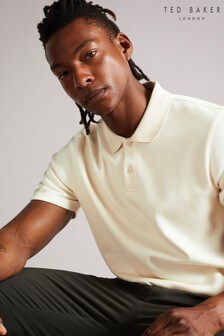 חולצת פולו אריג עם שרוולים קצרים של Ted Baker דגם Kelty בבז' (T45508) | ‏349 ₪