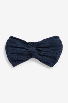 Темно-синий - Повязка на голову с вышивкой ришелье (T45634) | 4 290 тг