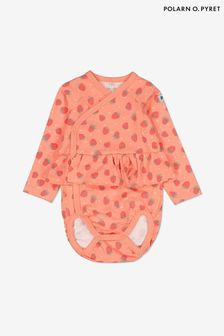 Polarn O. Pyret Pink Organic Cotton Strawberry Print Wraparound Babygrow (T46695) | 7,620 Ft