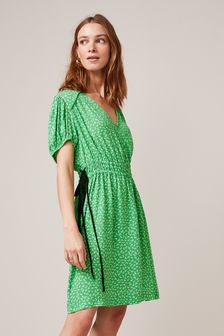 أخضر طباعة - فستان قصير بحافة أنبوبية (T46740) | 111 د.إ