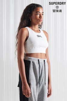 Superdry White Limited Edition SDX Sports Crop Top (T47012) | $33