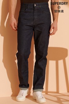 Superdry Blue Cult Studios Limited Edition Organic Cotton Tapered Jeans (T47051) | ₪ 326