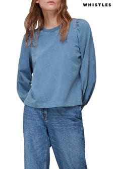 Whistles Blue Puff Sleeve Sweat Jumper (T47261) | 36 €