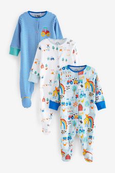 Multi Baby 3 Pack Sleepsuits (0mths-2yrs) (T47293) | €25 - €30