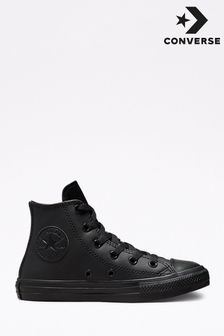Converse Junior Leather High Top Black Trainers (T47798) | ₪ 210