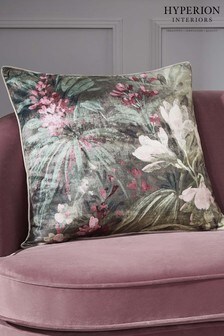 Hyperion Green Anthea Floral Velour Digital Print Large Cushion (T47951) | ₪ 93