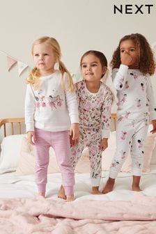 Blanc écru/rose fée - Lot de 3 pyjamas (9 mois - 8 ans) (T47984) | €33 - €40