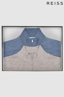 Komplet 2 puloverjev iz merino volne z zadrgo Reiss Blackhall (T 48064) | €258