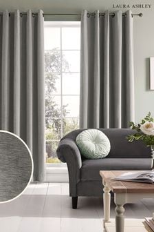 Laura Ashley Silver Grey Abbot Blackout Thermal Eyelet Curtains (T48427) | LEI 716 - LEI 1,343