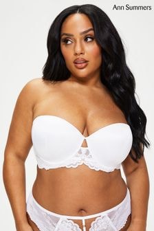 Ann Summers White The Icon Padded DD+ Satin Multiway Strapless Bra (T48479) | $62