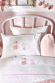 White 100% Cotton Chasing Stars Duvet Cover and Pillowcase Set (T48496) | 896 UAH - 1,176 UAH