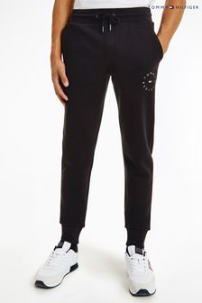 Pantaloni de molton cu grafică Tommy Hilfiger Roundall negri (T48521) | 668 LEI