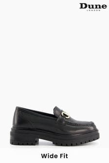 Dune London Wide Fit Gallagher Chunky Snaffle Trim Black Loafers (T48559) | 121 €