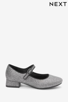 Schwarz glitzernd - Festliche Schuhe mit sich verbreiterndem Absatz (T48720) | 15 € - 19 €