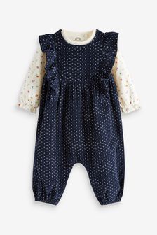 Navy Blue Cord 2 Piece Baby Dungarees And Bodysuit Set (0mths-2yrs) (T48891) | €28 - €30
