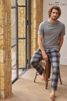 Grey/Black Check Next Motion Flex Cosy Pyjama Set (T48892) | €36