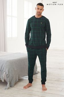 Grün/Marineblau kariert - Motion Flex Kuscheliger Pyjama (T49136) | 41 €