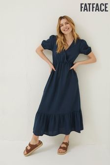 FatFace Blue Vivvie Linen Midi Dress (T49322) | €53