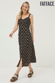 FatFace Black Woodblock Corey Linen Dress (T49444) | 250 zł