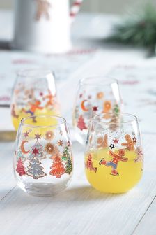 Набор из 4 праздничных невысоких стаканов (T49451) | €20