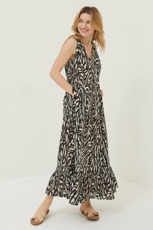FatFace Black Paint Stroke Avery Midi Dress (T49480) | €41.50