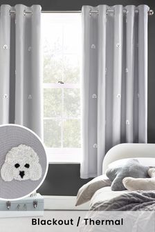 Tufted Dogs Eyelet Blackout Curtains (T49666) | BGN151 - BGN230