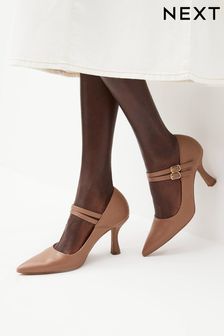 رمادي بني - حذاء بكعب ماري جين مدبب من الأمام ومريح للغاية ‪Forever Comfort®‬ (T49730) | 147 د.إ