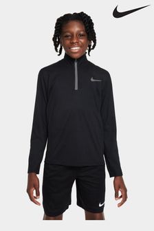 Negru - Bluză sport cu fermoar pe jumătate Mânecă lungă Nike Dri-fit (T49802) | 227 LEI