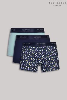 Ted Baker Black Cotton Fashion Trunks Three Pack (T49941) | $59
