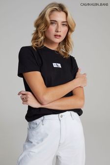Calvin Klein Jeans T-Shirt mit Aufnäher und Ziernähten, Schwarz (T49953) | 47 €