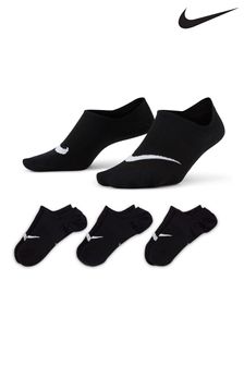 Black - Nike Womens Footsie Training Socks 3 Pack (T50327) | kr260