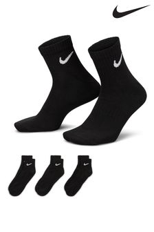 Nike Black Lightweight Everyday Ankle Socks 3pk (T50331) | €17.50