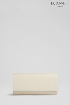 LK Bennett Erin Cream Leather Clutch Bag