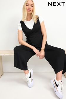 Charcoal Grey Maternity Jersey Full Length Wrap Jumpsuit (T50556) | €34