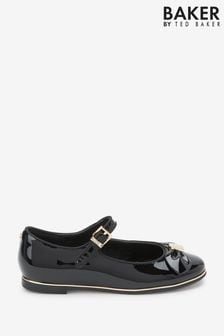 Baker by Ted Baker Black Pat Bow MJ Shoes (T50568) | €51 - €53
