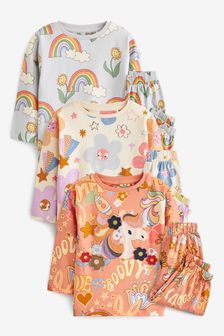 Rust Brown 3 Pack Unicorn Pyjamas (9mths-8yrs) (T50684) | €36 - €44