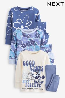  (T50708) | NT$1,290 - NT$1,780 藍色/白色花卉 - 睡衣3件組 (9個月至16歲)
