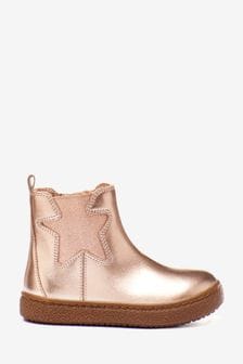 Rose Gold Standard Fit (F) Warm Lined Chelsea Boots (T50721) | €13.50 - €17.50