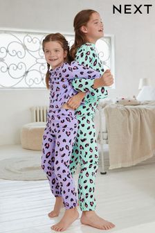 Purple/Blue Animal 2 Pack Jogger Pyjamas (3-16yrs) (T50725) | ₪ 97 - ₪ 132